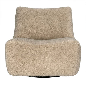 Mcclain Swivel Chair, Camel Fabric-Blue Hand Home