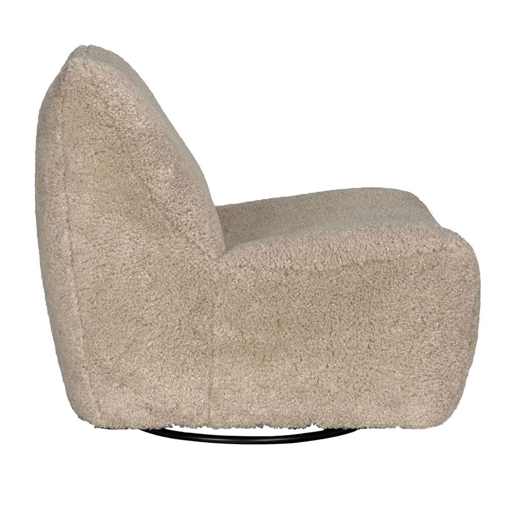 Mcclain Swivel Chair, Camel Fabric-Blue Hand Home