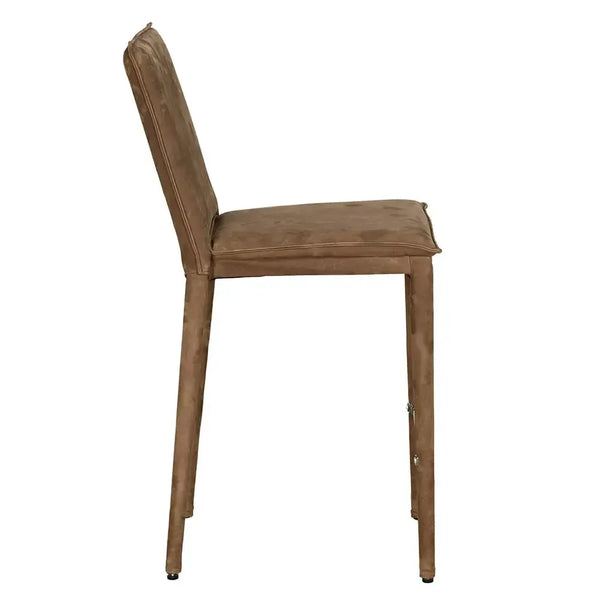 Newton Counter Chair, Orris Brown Leather-Blue Hand Home