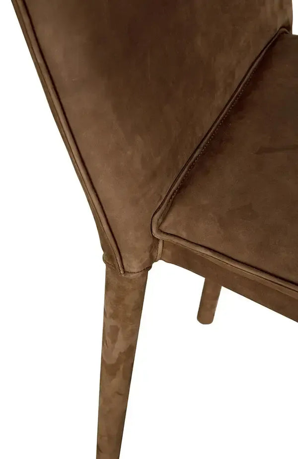 Newton Counter Chair, Orris Brown Leather-Blue Hand Home