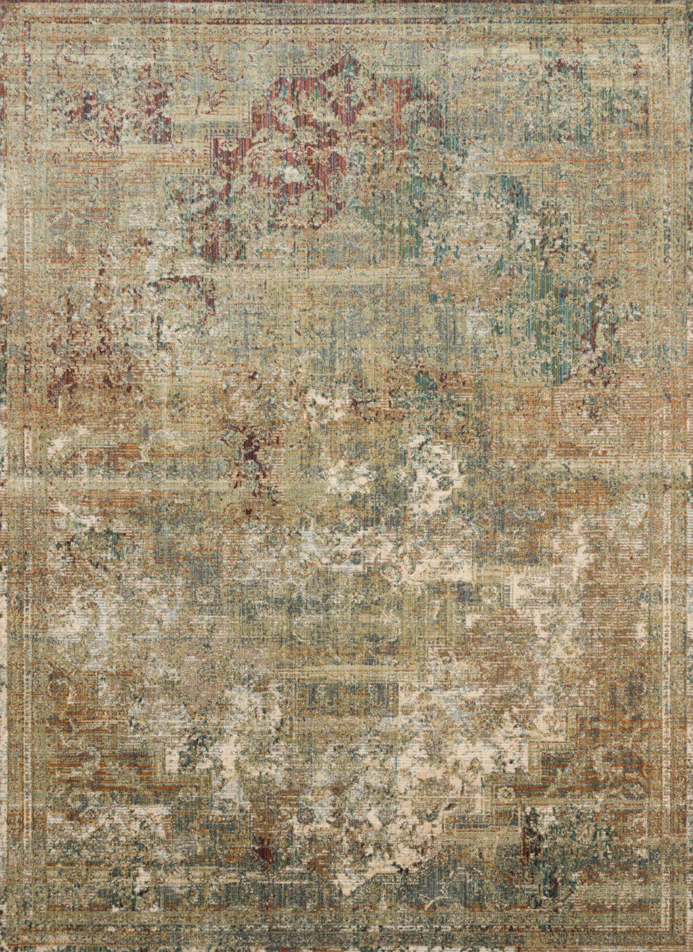 Magnolia Home by Joanna Gaines x Loloi Linnea Rug - Multi / Ivory-Blue Hand Home