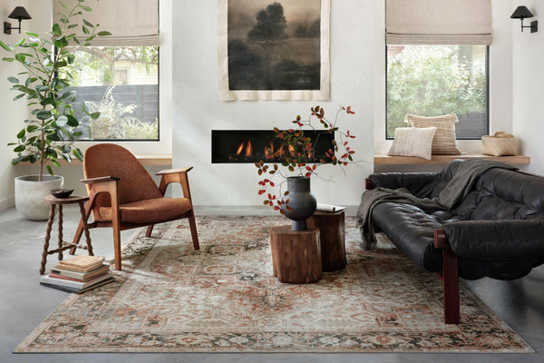 Magnolia Home by Joanna Gaines x Loloi Lenna Rug - Rust / Charcoal-Blue Hand Home