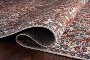 Magnolia Home by Joanna Gaines x Loloi Lenna Rug - Brick / Sky-Blue Hand Home