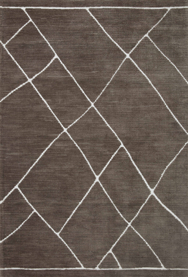 Magnolia Home by Joanna Gaines x Loloi Logan Rug - Mocha / White-Blue Hand Home