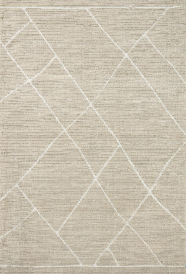Magnolia Home by Joanna Gaines x Loloi Logan Rug - Oatmeal / White-Blue Hand Home