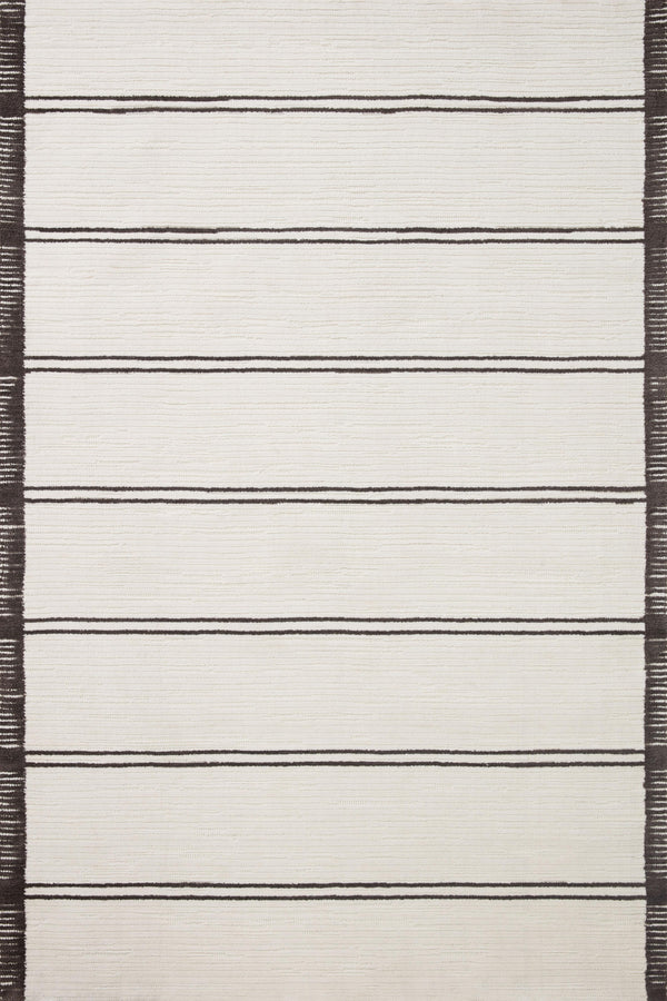 Magnolia Home by Joanna Gaines x Loloi Logan Rug - White / Mocha-Blue Hand Home