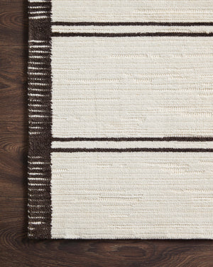 Magnolia Home by Joanna Gaines x Loloi Logan Rug - White / Mocha-Blue Hand Home