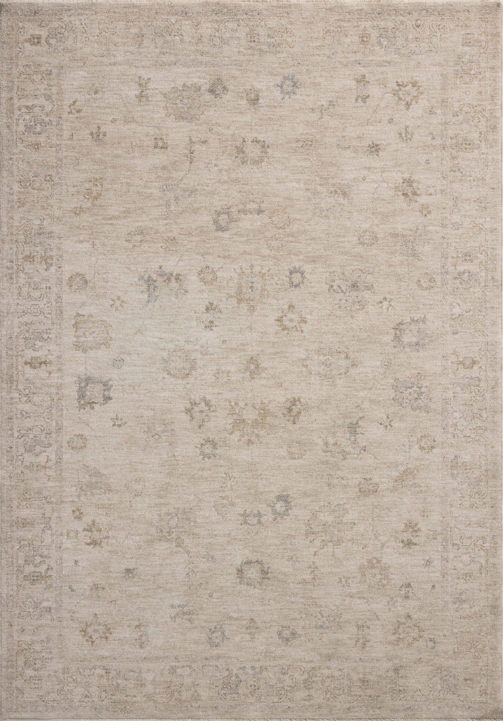 Chris Loves Julia x Loloi Louisa Rugs - Oatmeal / Stone-Blue Hand Home