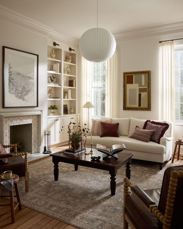 Chris Loves Julia x Loloi Louisa Rugs - Taupe / Ivory-Blue Hand Home