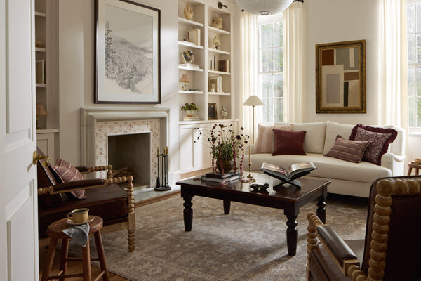 Chris Loves Julia x Loloi Louisa Rugs - Taupe / Ivory-Blue Hand Home