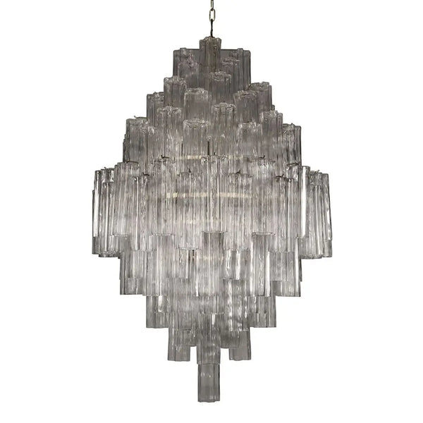 Laurent Cascading Tiered Glass Chandelier with Antique Brass-Noir Furniture-Blue Hand Home