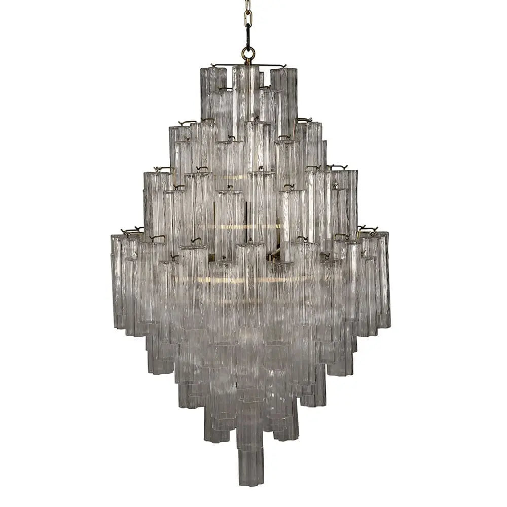 Laurent Cascading Tiered Glass Chandelier with Antique Brass-Noir Furniture-Blue Hand Home