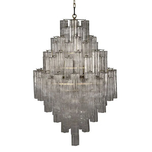 Laurent Cascading Tiered Glass Chandelier with Antique Brass-Noir Furniture-Blue Hand Home