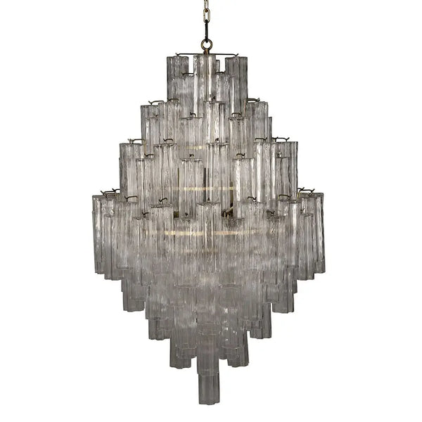 Laurent Cascading Tiered Glass Chandelier with Antique Brass-Noir Furniture-Blue Hand Home