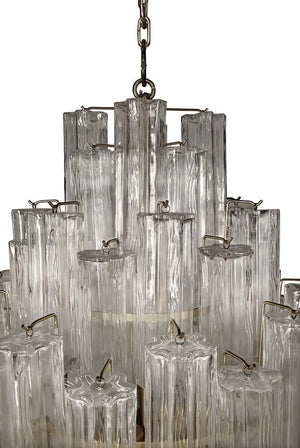 Laurent Cascading Tiered Glass Chandelier with Antique Brass-Noir Furniture-Blue Hand Home