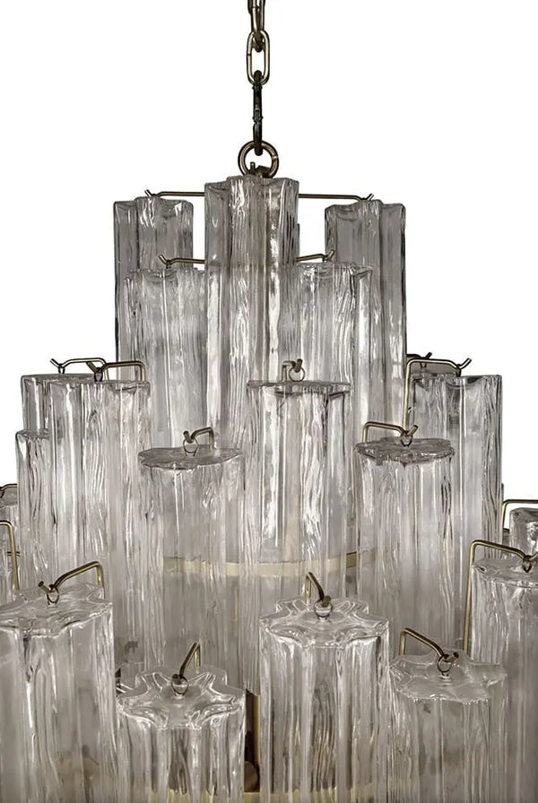 Laurent Cascading Tiered Glass Chandelier with Antique Brass-Noir Furniture-Blue Hand Home