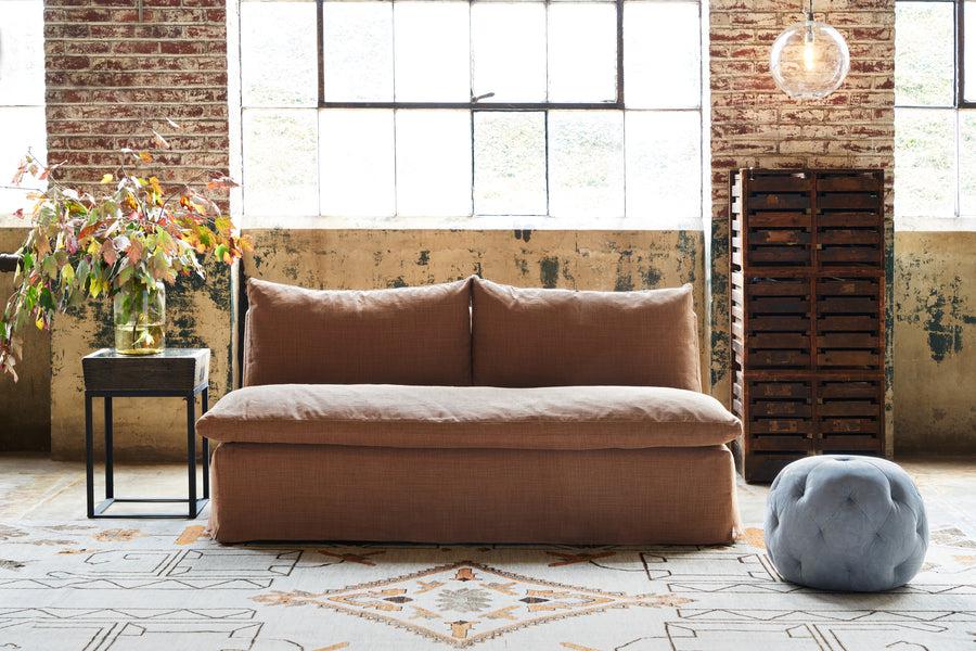 Laguna Armless Sofa-Blue Hand Home