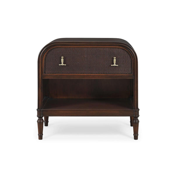 Langford 1 Drawer Bedside Table w/ Rattan-Blue Hand Home