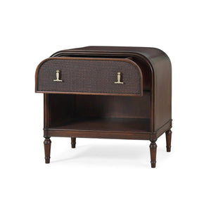 Langford 1 Drawer Bedside Table w/ Rattan-Blue Hand Home