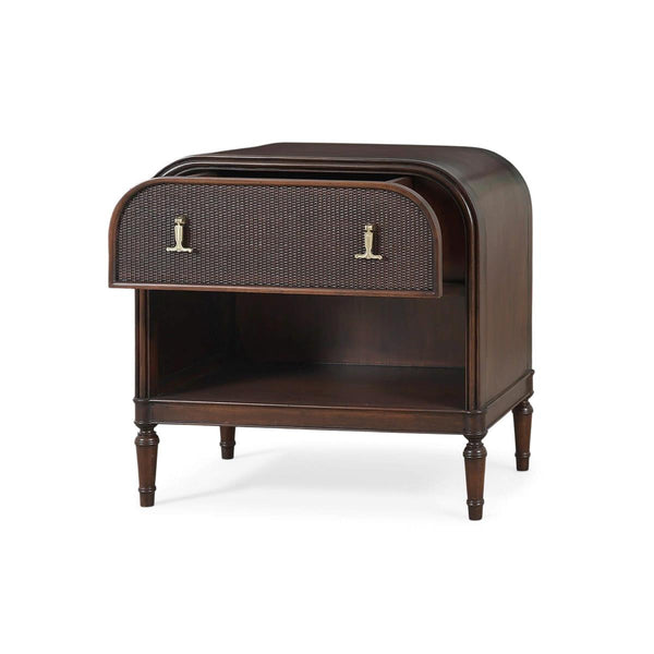 Langford 1 Drawer Bedside Table w/ Rattan-Blue Hand Home
