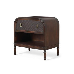 Langford 1 Drawer Bedside Table w/ Rattan-Blue Hand Home