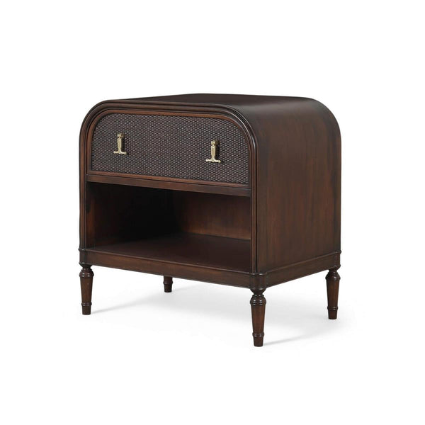 Langford 1 Drawer Bedside Table w/ Rattan-Blue Hand Home