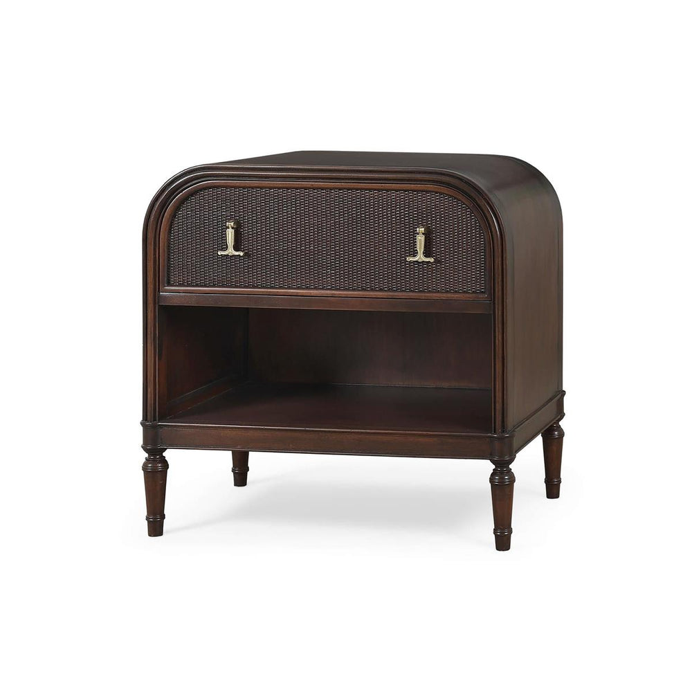Langford 1 Drawer Bedside Table w/ Rattan-Blue Hand Home