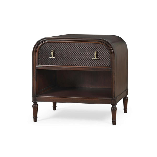 Langford 1 Drawer Bedside Table w/ Rattan-Blue Hand Home
