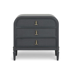 Langford 3 Drawer Nightstand w/ Rattan-Blue Hand Home