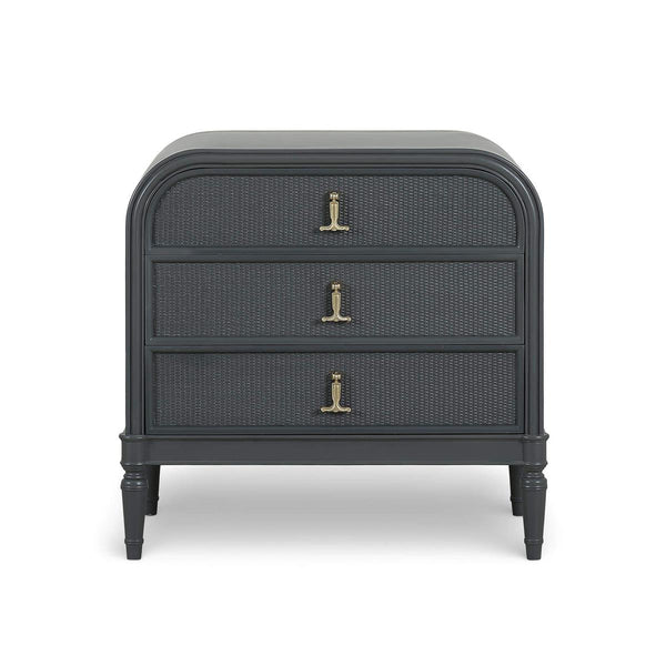 Langford 3 Drawer Nightstand w/ Rattan-Blue Hand Home