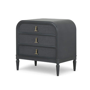 Langford 3 Drawer Nightstand w/ Rattan-Blue Hand Home