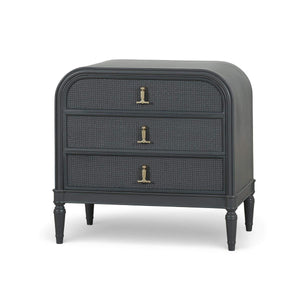 Langford 3 Drawer Nightstand w/ Rattan-Blue Hand Home