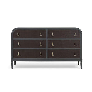 Langford 6 Drawer Dresser With Rattan-Blue Hand Home