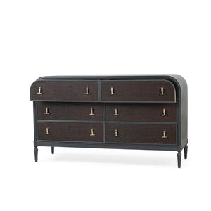 Langford 6 Drawer Dresser With Rattan-Blue Hand Home