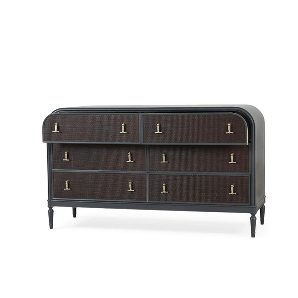 Langford 6 Drawer Dresser With Rattan-Blue Hand Home