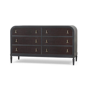 Langford 6 Drawer Dresser With Rattan-Blue Hand Home