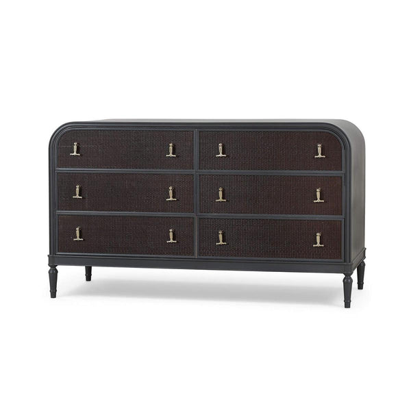 Langford 6 Drawer Dresser With Rattan-Blue Hand Home