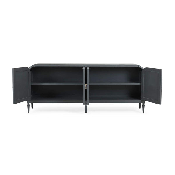 Langford Sideboard w/ Rattan - Solid Hardwood Storage Furniture-Blue Hand Home
