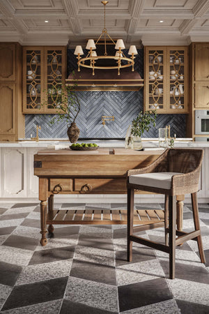 Bramble Large Boucherie In Straw Wash-Bramble-Blue Hand Home