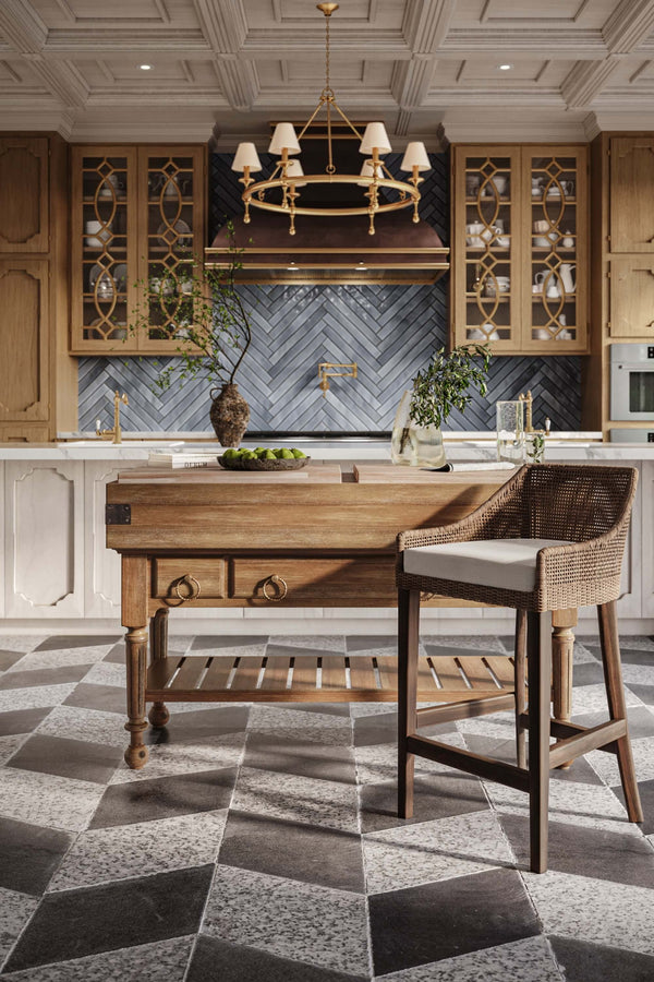 Bramble Large Boucherie In Straw Wash-Bramble-Blue Hand Home