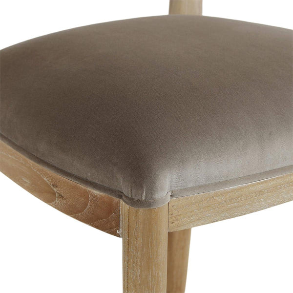 Laurna Counter Stool w/ Upholstered Seat & Rattan Back - Teak-Blue Hand Home
