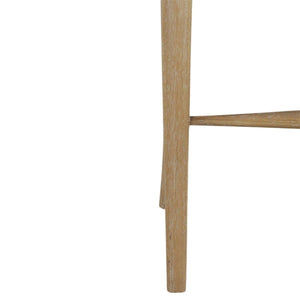 Laurna Counter Stool w/ Upholstered Seat & Rattan Back - Teak-Blue Hand Home