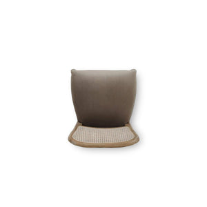 Laurna Counter Stool w/ Upholstered Seat & Rattan Back - Teak-Blue Hand Home