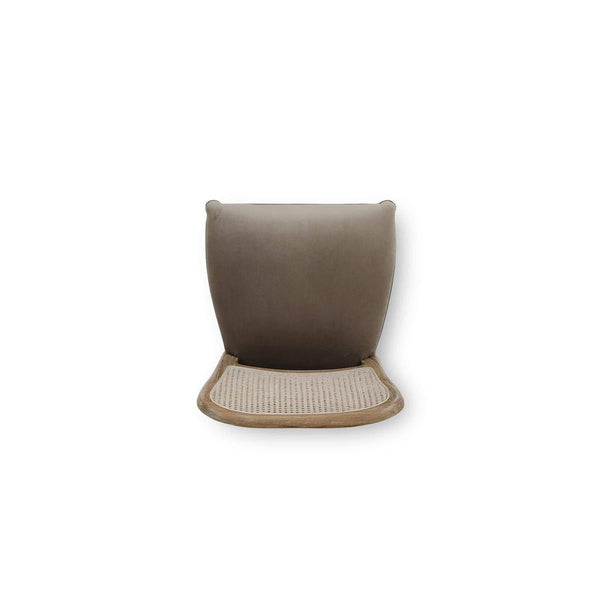 Laurna Counter Stool w/ Upholstered Seat & Rattan Back - Teak-Blue Hand Home