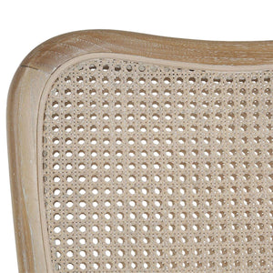 Laurna Counter Stool w/ Upholstered Seat & Rattan Back - Teak-Blue Hand Home