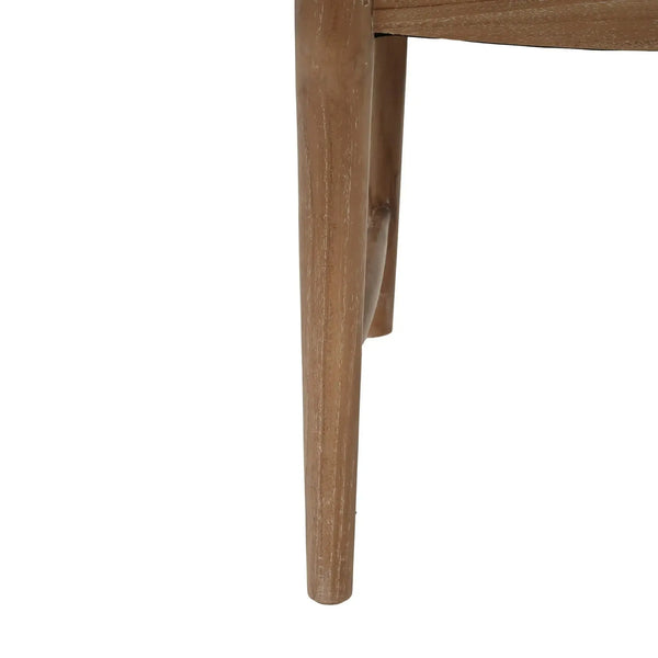 Bramble Laurna Teak Dining Chair In Teak White Wash W/ Natural Performance Fabric-Bramble-Blue Hand Home