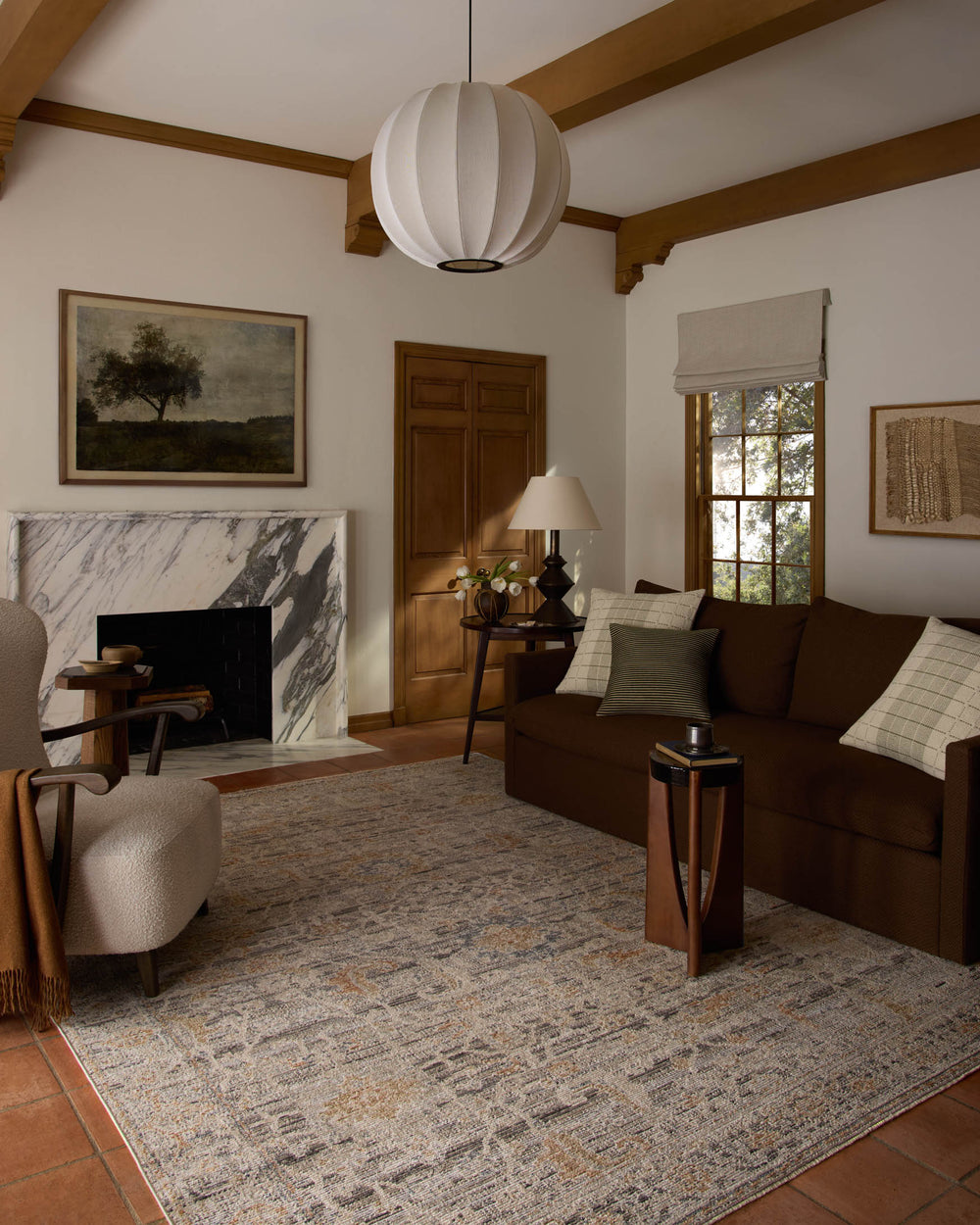 Loloi Milena Rug Charcoal / Apricot