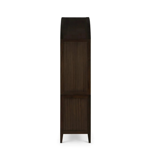 Bramble Lumina Glass Cabinet In Walnut W/ Putty Interior-Bramble-Blue Hand Home
