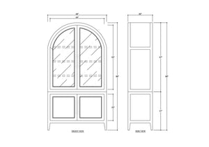Bramble Lumina Glass Cabinet In Walnut W/ Putty Interior-Bramble-Blue Hand Home