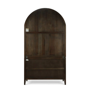 Bramble Lumina Glass Cabinet In Walnut W/ Putty Interior-Bramble-Blue Hand Home